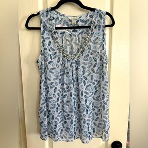 CJ Banks. Size X. Super cute tank top with beads design is flip-flops.